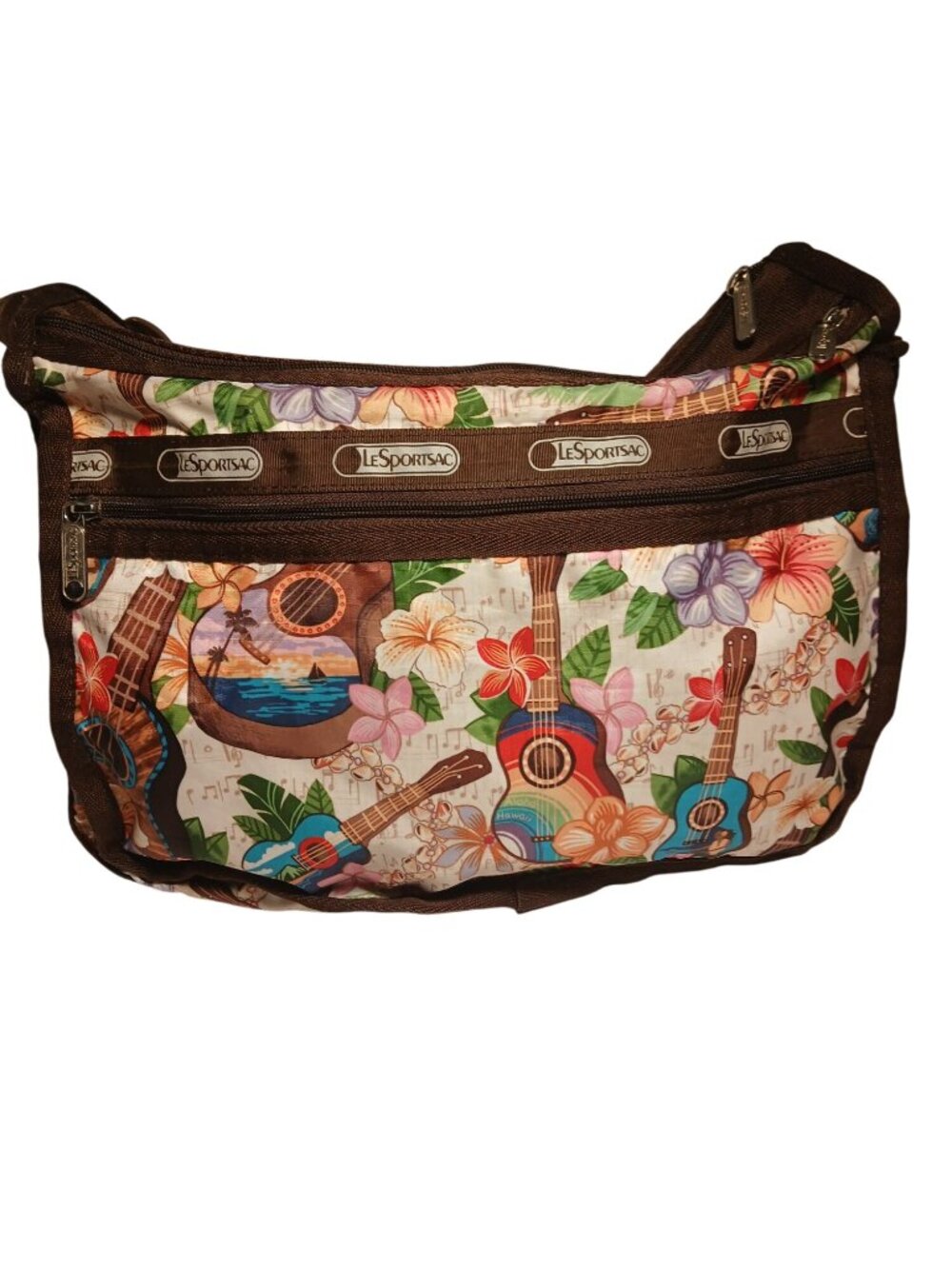 LeSportsac Deluxe Everyday Crossbody Bag Guitar Mele Ukulele Vacation Resort - Picture 6 of 16